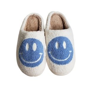 Soft and Cozy Lounge Retro Fashion Preppy Blue Slippers